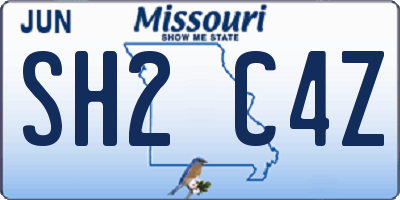 MO license plate SH2C4Z