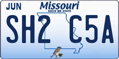 MO license plate SH2C5A