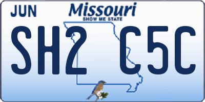 MO license plate SH2C5C