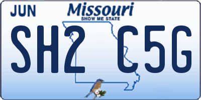 MO license plate SH2C5G