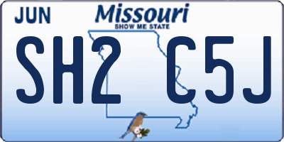 MO license plate SH2C5J