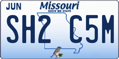 MO license plate SH2C5M