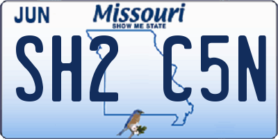 MO license plate SH2C5N