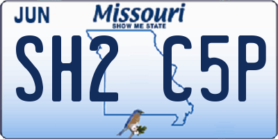 MO license plate SH2C5P