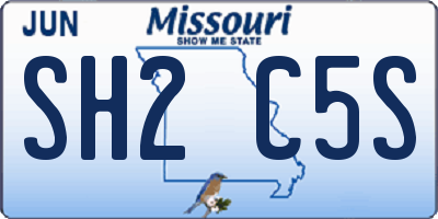 MO license plate SH2C5S