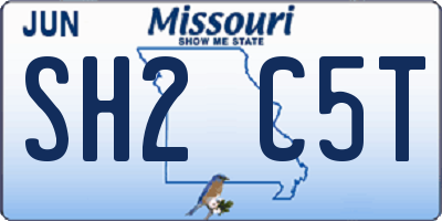 MO license plate SH2C5T