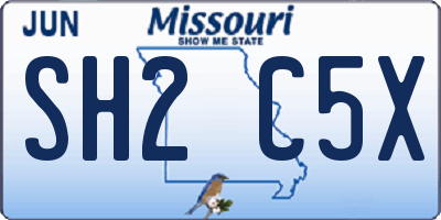 MO license plate SH2C5X