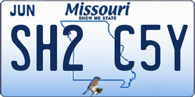 MO license plate SH2C5Y
