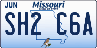 MO license plate SH2C6A