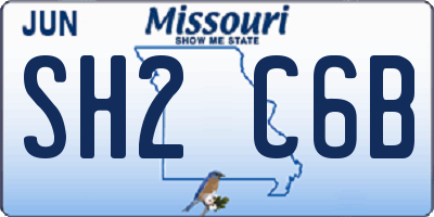 MO license plate SH2C6B