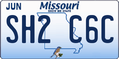 MO license plate SH2C6C