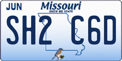 MO license plate SH2C6D