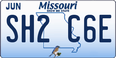 MO license plate SH2C6E