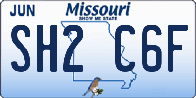 MO license plate SH2C6F