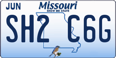 MO license plate SH2C6G