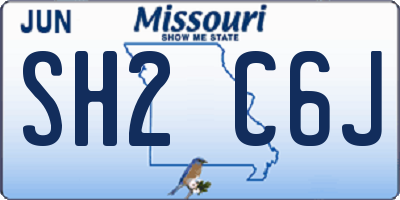 MO license plate SH2C6J