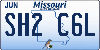 MO license plate SH2C6L