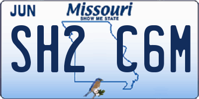 MO license plate SH2C6M