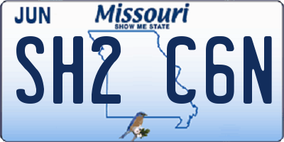 MO license plate SH2C6N