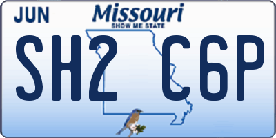 MO license plate SH2C6P