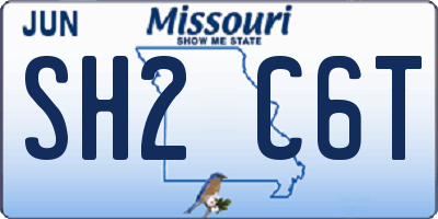 MO license plate SH2C6T