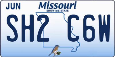 MO license plate SH2C6W