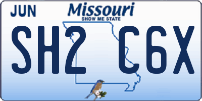 MO license plate SH2C6X