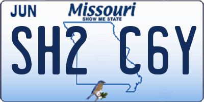 MO license plate SH2C6Y
