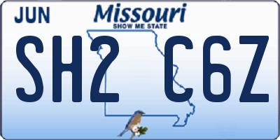MO license plate SH2C6Z