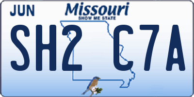 MO license plate SH2C7A