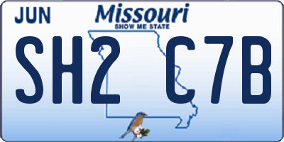 MO license plate SH2C7B