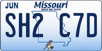 MO license plate SH2C7D