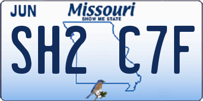 MO license plate SH2C7F