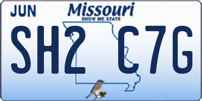 MO license plate SH2C7G