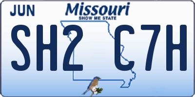 MO license plate SH2C7H