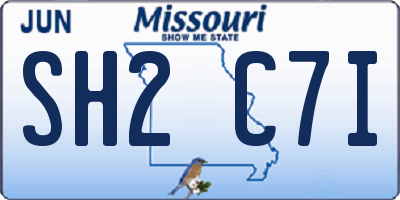 MO license plate SH2C7I