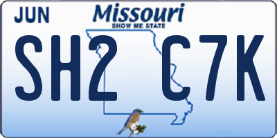 MO license plate SH2C7K