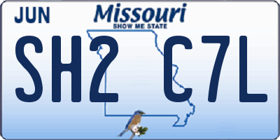 MO license plate SH2C7L
