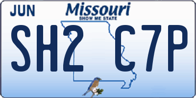 MO license plate SH2C7P