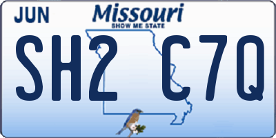 MO license plate SH2C7Q