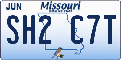 MO license plate SH2C7T