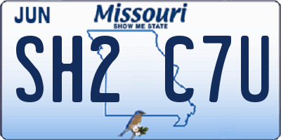 MO license plate SH2C7U
