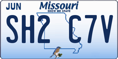 MO license plate SH2C7V