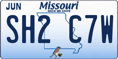 MO license plate SH2C7W