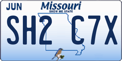 MO license plate SH2C7X