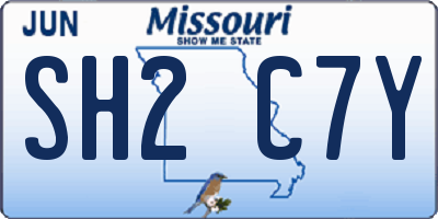 MO license plate SH2C7Y