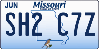 MO license plate SH2C7Z