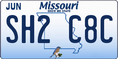 MO license plate SH2C8C