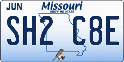 MO license plate SH2C8E