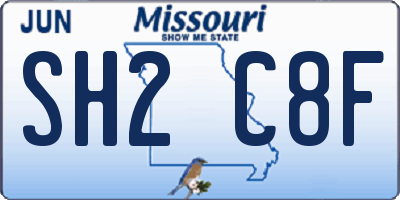 MO license plate SH2C8F